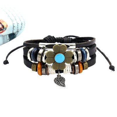 Bohemian Style Bracelet Flower Coarse Bead Bracelet Woven Leather Wristband Bangle Braided Drawstring Bracelet for Men Women
Bohemian Style Bracelet Flower Coarse Bead Bracelet Woven Leather Wristband Bangle Braided Drawstring Bracelet for Men Women