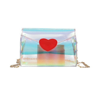 Fashion Pillow Lady Laser Jelly Leather Single Shoulder Heart Hasp Messenger Bag Shoulder Bags Transparent Crossbody Bags
Fashion Pillow Lady Laser Jelly Leather Single Shoulder Heart Hasp Messenger Bag Shoulder Bags Transparent Crossbody Bags