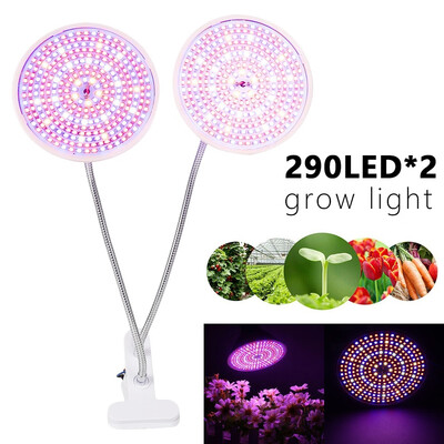 Dual Head 290 LED Plant Grow Light Lamp Full Spectrum Desk Holder Clip Flower Seeds for Hydroponic Indoor Greenhouse Room
Dual Head 290 LED Plant Grow Light Lamp Full Spectrum Desk Holder Clip Flower Seeds for Hydroponic Indoor Greenhouse Room
