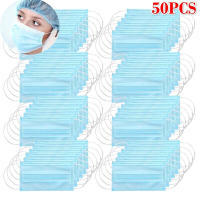 10-50Pcs 3-Ply Disposable Face Mask Dust Mask Flu Face Masks with Elastic Ear Loop for All PeopleBlue
10-50Pcs 3-Ply Disposable Face Mask Dust Mask Flu Face Masks with Elastic Ear Loop for All PeopleBlue