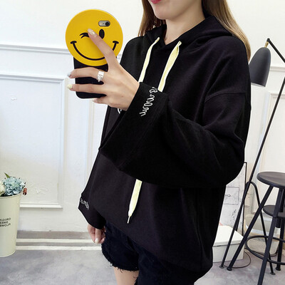 CITYPLUS 2019 new embroidered letter top loose large size hooded pullover sweater female CWWY191219 black
CITYPLUS 2019 new embroidered letter top loose large size hooded pullover sweater female CWWY191219 black