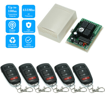 433Mhz DC 12V 4CH Universal 10A Relay Wireless Remote Control Switch Receiver Module&5PCS 4 Key RF 433 Mhz Transmitter Remote
433Mhz DC 12V 4CH Universal 10A Relay Wireless Remote Control Switch Receiver Module&5PCS 4 Key RF 433 Mhz Transmitter Remote