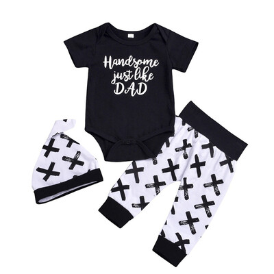 3Pcs Set Baby Boy Cotton Clothes Long Pants Outfits Pajamas Short Sleeve T-Shirt Baby Letter Print Clothes Boy Romper
3Pcs Set Baby Boy Cotton Clothes Long Pants Outfits Pajamas Short Sleeve T-Shirt Baby Letter Print Clothes Boy Romper