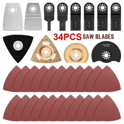 Willstar 34PCS Multimaster Oscillating Multitool Saw Blades Cutting Grinding Sanding Polishing Set For FEIN RIDGID RYOBI
Willstar 34PCS Multimaster Oscillating Multitool Saw Blades Cutting Grinding Sanding Polishing Set For FEIN RIDGID RYOBI