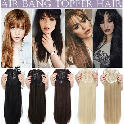 17" Long Straight Hair Topper With Thin Air Bangs Clip In On Crown Topper Middle Part Synthetic Hairpiece For Women
17" Long Straight Hair Topper With Thin Air Bangs Clip In On Crown Topper Middle Part Synthetic Hairpiece For Women