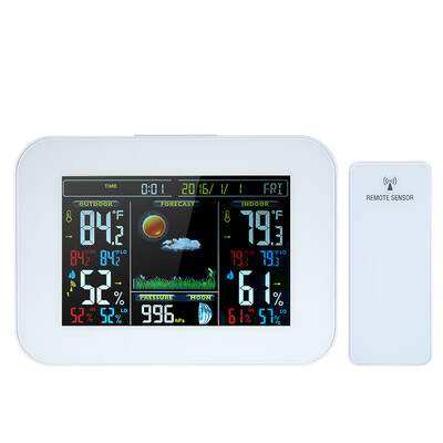 47 3 inches Color LCD Screen Wireless Weather Station Alarm Clock Indoor & Outdoor Thermometer Hygrometer Barometer with USB Po
47 3 inches Color LCD Screen Wireless Weather Station Alarm Clock Indoor & Outdoor Thermometer Hygrometer Barometer with USB Po