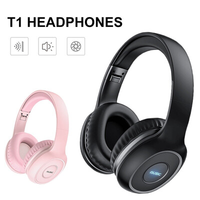 T1 Bluetooth Headphones Collapsible Wireless Omni-directional Microphone Large Capacity Battery Headphones 2 Colors
T1 Bluetooth Headphones Collapsible Wireless Omni-directional Microphone Large Capacity Battery Headphones 2 Colors