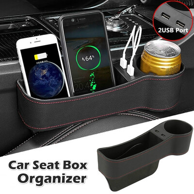 Car Seat Box Organizer Car Console Side Pocket Coin Box&2 USB Charging Hub for Cellphones
Car Seat Box Organizer Car Console Side Pocket Coin Box&2 USB Charging Hub for Cellphones