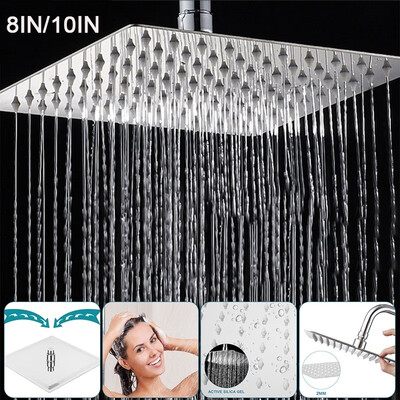 810 Inch Square Top Rainfall Shower Head Bath Overhead Sprayer Faucet Stainless Steel
810 Inch Square Top Rainfall Shower Head Bath Overhead Sprayer Faucet Stainless Steel