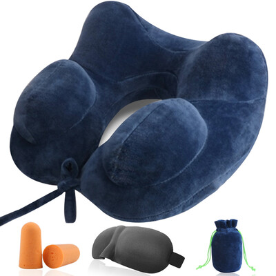 Chic inflatable U-shaped pillow neck pillow four hump travel inflatable pillow care cervical nap pillow with eye mask earplugs Navy
Chic inflatable U-shaped pillow neck pillow four hump travel inflatable pillow care cervical nap pillow with eye mask earplugs Navy