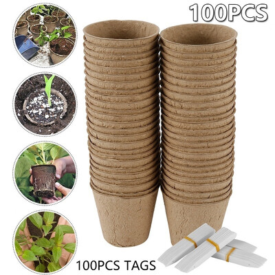 100 Pcs 8cm Biodegradable Fibre Seed Pots for Seedling with 100 Pcs Plastic Plant Labels
100 Pcs 8cm Biodegradable Fibre Seed Pots for Seedling with 100 Pcs Plastic Plant Labels