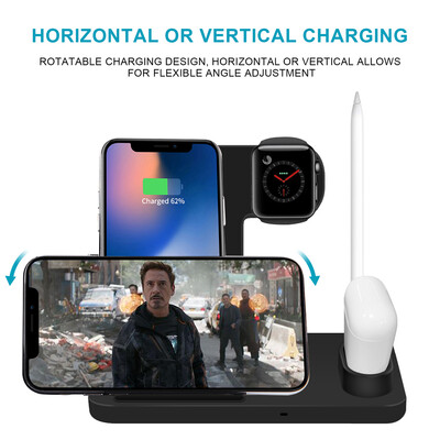 4 in 1 Wireless Charger For iPhone X XR 8 Fast Wireless Charging Station for Airpods For Apple Watch 4 3 2 For Apple Pencil
4 in 1 Wireless Charger For iPhone X XR 8 Fast Wireless Charging Station for Airpods For Apple Watch 4 3 2 For Apple Pencil