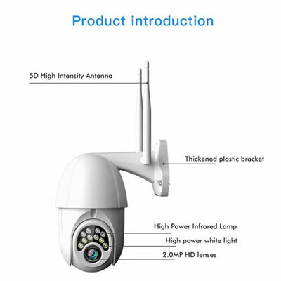 360-degree Smart Practical Wireless WiFi Connection Outdoor Waterproof 1080p Dome Camera
360-degree Smart Practical Wireless WiFi Connection Outdoor Waterproof 1080p Dome Camera