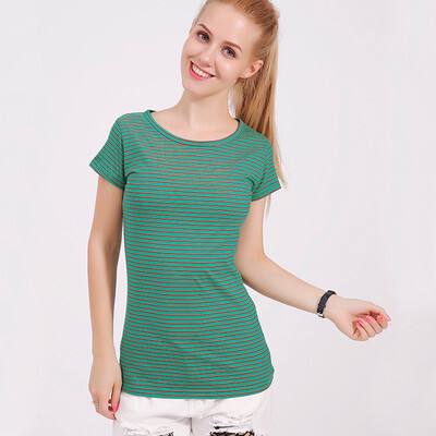 Fashion new style soft cotton tshirt women summer o-neck t shirt female short sleeve tops tees small striped Lady t-shirt
Fashion new style soft cotton tshirt women summer o-neck t shirt female short sleeve tops tees small striped Lady t-shirt