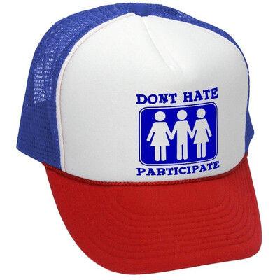 The Goozler Dont Hate Participate Threesome Sexy Menage - Unisex Adult Trucker Cap Hat
The Goozler Dont Hate Participate Threesome Sexy Menage - Unisex Adult Trucker Cap Hat