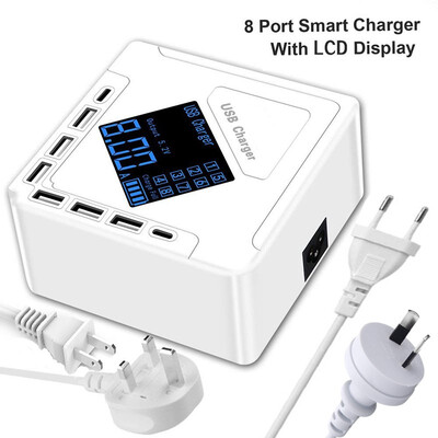 8-port USB Charger Station with 2 USB Type-c Charger portwith Smart IC Technologyusb Wall Charger with LCD Display
8-port USB Charger Station with 2 USB Type-c Charger portwith Smart IC Technologyusb Wall Charger with LCD Display