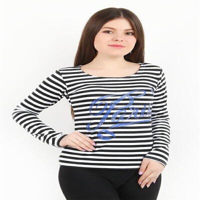 2018 autumn new striped shoulder horn sleeve printed sweater womens long-sleeved literary T-shirt top
2018 autumn new striped shoulder horn sleeve printed sweater womens long-sleeved literary T-shirt top