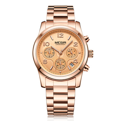 MEGIR Fashion Luxury Stainless Steel Women Watches 3ATM Water-resistant Quartz Luminous Woman Wristwatch Relogio Feminino Chronogr
MEGIR Fashion Luxury Stainless Steel Women Watches 3ATM Water-resistant Quartz Luminous Woman Wristwatch Relogio Feminino Chronogr
