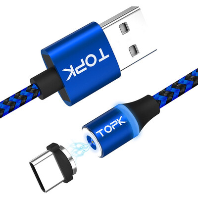 TOPK 1M&2M R-Line3 Magnetic USB Type C Cable Nylon Braided LED Indicator Magnet USB C Charge Cable for USB Type-C Phones
TOPK 1M&2M R-Line3 Magnetic USB Type C Cable Nylon Braided LED Indicator Magnet USB C Charge Cable for USB Type-C Phones
