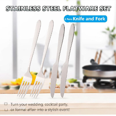 2 Pairs Stainless Steel Flatware Silverware Set Knife&Fork Home Kitchen Hotel Restaurant Tableware Cutlery Set
2 Pairs Stainless Steel Flatware Silverware Set Knife&Fork Home Kitchen Hotel Restaurant Tableware Cutlery Set