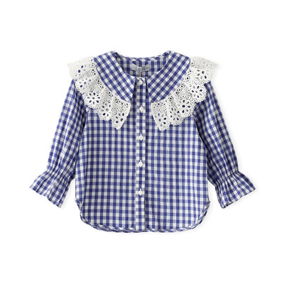 Cicie self-employed childrens clothing girls shirt plaid lace side shirt girls childrens shirt C91005 blue 15072
Cicie self-employed childrens clothing girls shirt plaid lace side shirt girls childrens shirt C91005 blue 15072