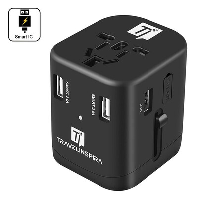 Travel Inspira Universal Travel Power Adapter - 4 Smart Power USB Charging Ports International Worldwide AC Wall Outlet Plug
Travel Inspira Universal Travel Power Adapter - 4 Smart Power USB Charging Ports International Worldwide AC Wall Outlet Plug