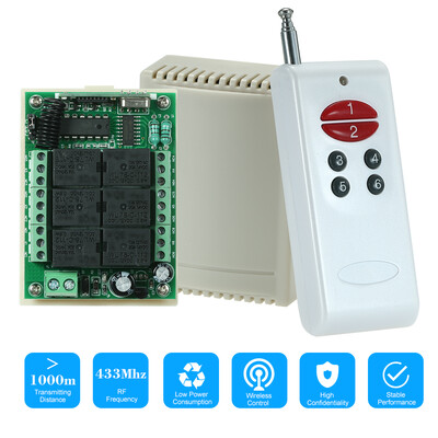 433Mhz DC 12V 6CH Channel Universal 10A Relay Wireless RF Remote Control Switch Receiver Module&3PCS 6 Key RF 433 Mhz Transmit
433Mhz DC 12V 6CH Channel Universal 10A Relay Wireless RF Remote Control Switch Receiver Module&3PCS 6 Key RF 433 Mhz Transmit