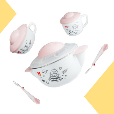 Gb good childrens tableware complementary food bowl baby sucker bowl water injection insulation bowl single ear bowl water cup spoon fork stainless steel cutlery 5 piece set UFO series white
Gb good childrens tableware complementary food bowl baby sucker bowl water injection insulation bowl single ear bowl water cup spoon fork stainless steel cutlery 5 piece set UFO series white