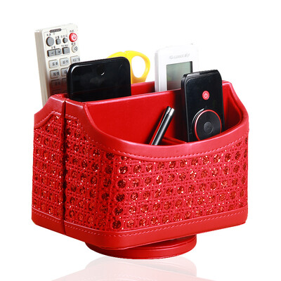 Yapi Shi leather remote control storage box home living room coffee table desktop multi-function pen holder storage box rotating creative cosmetics storage box mobile phone storage seat diamond red
Yapi Shi leather remote control storage box home living room coffee table desktop multi-function pen holder storage box rotating creative cosmetics storage box mobile phone storage seat diamond red
