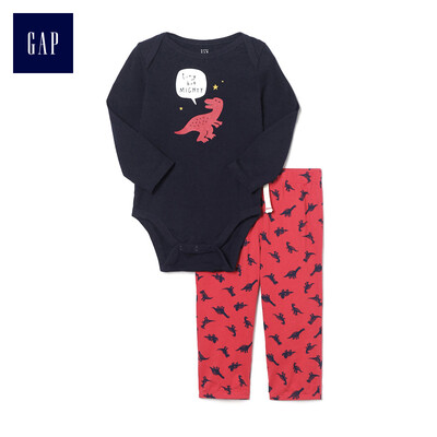 GAP flagship store baby boy cotton soft long sleeve jumpsuit suit 374281 navy blue 0-3M