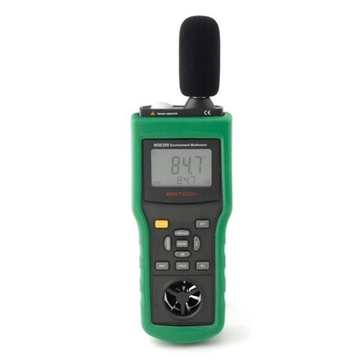 MASTECH MS6300 Digital Multifunction Environment Meter Temperature Humidity Sound Level Air Flow Meter illuminometer Anemometer
MASTECH MS6300 Digital Multifunction Environment Meter Temperature Humidity Sound Level Air Flow Meter illuminometer Anemometer