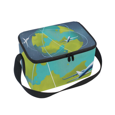 Lunch Box Insulated Lunch Bag Large Cooler Earth Planet With Airplanes Around Tote Bagfor Kids Men Women
Lunch Box Insulated Lunch Bag Large Cooler Earth Planet With Airplanes Around Tote Bagfor Kids Men Women