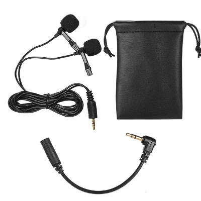 Dual-head Lavalier Lapel Omnidirectional Clip-on Microphone Mic for Smartphone Laptop Camera 35mm Audio Plug Devices for Program
Dual-head Lavalier Lapel Omnidirectional Clip-on Microphone Mic for Smartphone Laptop Camera 35mm Audio Plug Devices for Program