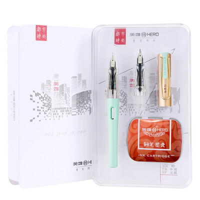 Hero HERO 368 Mermaid Green EFF Double-tip Thin Thick Film Urban Fashion Office Student Word Pen Pen Gift 10 Ink Bags Gold Gift Box Set
Hero HERO 368 Mermaid Green EFF Double-tip Thin Thick Film Urban Fashion Office Student Word Pen Pen Gift 10 Ink Bags Gold Gift Box Set