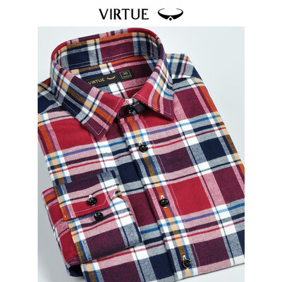 Virtue rich flannel cotton shirt male 2019 spring new comfortable breathable mens long-sleeved shirt FMC53118443 red trellis 43
Virtue rich flannel cotton shirt male 2019 spring new comfortable breathable mens long-sleeved shirt FMC53118443 red trellis 43
