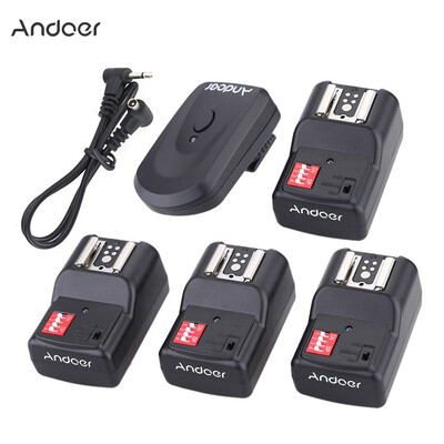 Andoer 16 Channel Wireless Remote Flash Trigger Set 1 Transmitter 4 Receivers 1 Sync Cord for Canon Nikon Pentax Olympus Sigma
Andoer 16 Channel Wireless Remote Flash Trigger Set 1 Transmitter 4 Receivers 1 Sync Cord for Canon Nikon Pentax Olympus Sigma