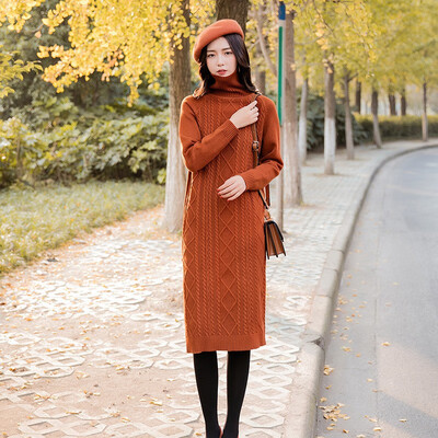 Autumn&winter turtleneck women with a thick&loose size to show thin&long wool dress over the knee sweater dress
Autumn&winter turtleneck women with a thick&loose size to show thin&long wool dress over the knee sweater dress