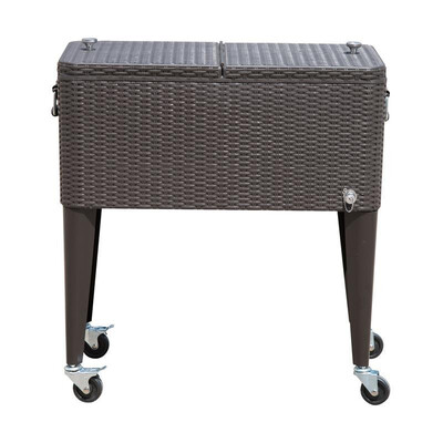 80 QT Rolling Ice Chest Portable Patio Party Drink Cooler Cart - Brown Wicker Pattern
80 QT Rolling Ice Chest Portable Patio Party Drink Cooler Cart - Brown Wicker Pattern