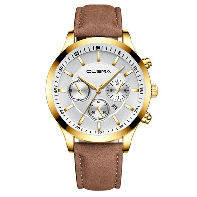 Gobestart CUENA Mens Business Leath Belt Watch Three Eyes Six-Piece Calendar Quartz Watch
Gobestart CUENA Mens Business Leath Belt Watch Three Eyes Six-Piece Calendar Quartz Watch