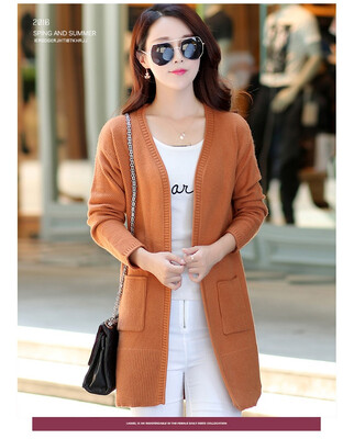 Autumn 2018 new womens sweater cardigan Korean version of long-sleeved v-neck sweater womens solid color long length coat
Autumn 2018 new womens sweater cardigan Korean version of long-sleeved v-neck sweater womens solid color long length coat