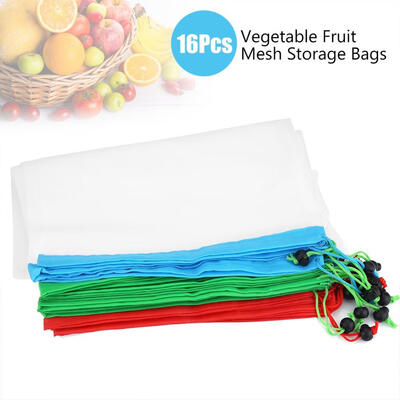 16Pcs Reusable Washable Vegetable Fruit Mesh Bags Storage Pouch with Drawstring Closure Fruit Mesh Bag Fruit Bag
16Pcs Reusable Washable Vegetable Fruit Mesh Bags Storage Pouch with Drawstring Closure Fruit Mesh Bag Fruit Bag