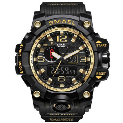 SMAEL Mens Sport Watches Military Shock Analog Quartz Dual Display Digital Waterproof Watch
SMAEL Mens Sport Watches Military Shock Analog Quartz Dual Display Digital Waterproof Watch