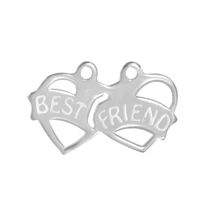 304 Stainless Steel Pendants Heart to Heart Word Best Friend Stainless Steel Color 16x28x1mm Hole 2mm
304 Stainless Steel Pendants Heart to Heart Word Best Friend Stainless Steel Color 16x28x1mm Hole 2mm