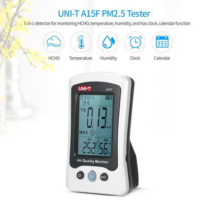 UNI-T A15F Air Quality Monitor Formaldehyde Detector Temperature Humidity Meter Rechargeable HCHO Gas Analyzer
UNI-T A15F Air Quality Monitor Formaldehyde Detector Temperature Humidity Meter Rechargeable HCHO Gas Analyzer