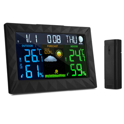 Digital Color Forecast Weather Station with Indoor Outdoor Wireless Sensor Temperature Humidity Barometric Pressure Gauge
Digital Color Forecast Weather Station with Indoor Outdoor Wireless Sensor Temperature Humidity Barometric Pressure Gauge