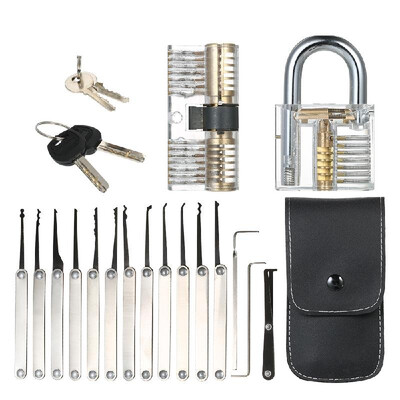 15pcs Lock Picking Set Kit Tool with Two Transparent Practice Training Padlock Lock for Locksmith Beginners&Professional
15pcs Lock Picking Set Kit Tool with Two Transparent Practice Training Padlock Lock for Locksmith Beginners&Professional