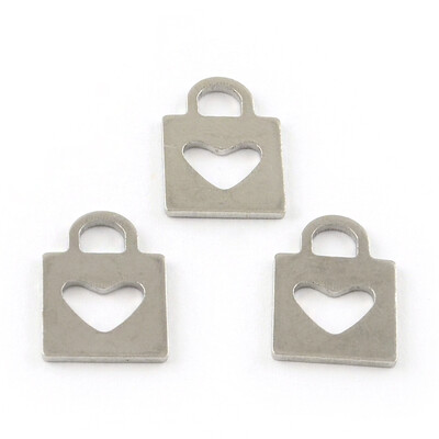 Lock Smooth Surface 201 Stainless Steel Pendants Stainless Steel Color 16x11x1mm Hole 4mm
Lock Smooth Surface 201 Stainless Steel Pendants Stainless Steel Color 16x11x1mm Hole 4mm