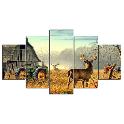 Animal Whitetail Deers house Tractor Canvas picture painting poster wall art No Frame 100x55cm
Animal Whitetail Deers house Tractor Canvas picture painting poster wall art No Frame 100x55cm