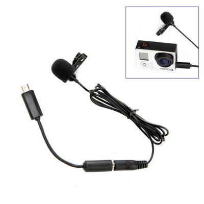 35mm Clip Sports Camera External Microphone Clip Mic Mini USB For GoPro Hero 4 3 2 Video - Black
35mm Clip Sports Camera External Microphone Clip Mic Mini USB For GoPro Hero 4 3 2 Video - Black