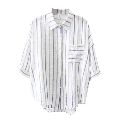 Liva girl Women Blouse Striped Casual Tops Summer Lapel Chiffon Short Sleeve Blouse Female Loose Blouse Camiseta
Liva girl Women Blouse Striped Casual Tops Summer Lapel Chiffon Short Sleeve Blouse Female Loose Blouse Camiseta